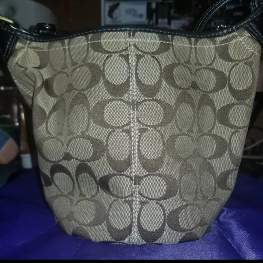 !SOLD! Coach Signature C Cotton/Leather Bag